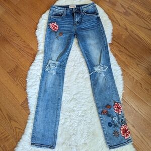 Driftwood Audrey embroidered floral jeans denim 25
